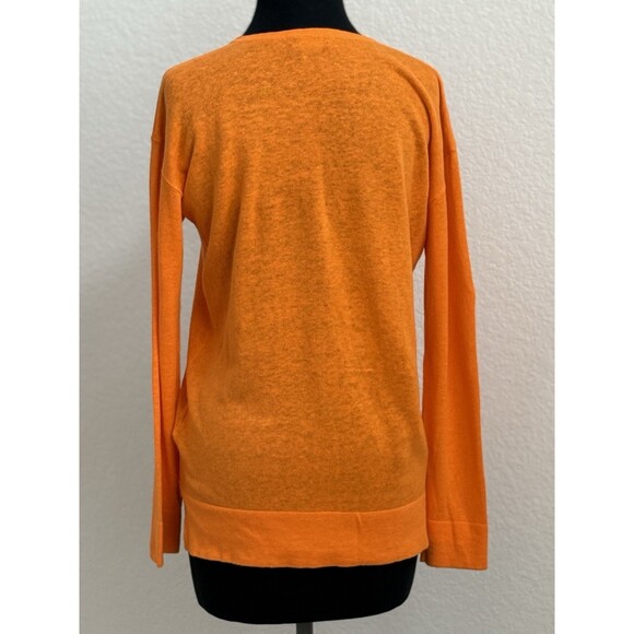 POLO RALPH LAUREN Women’s M/M Orange Linen Blend Preppy Lightweight Sweater - Picture 2 of 8
